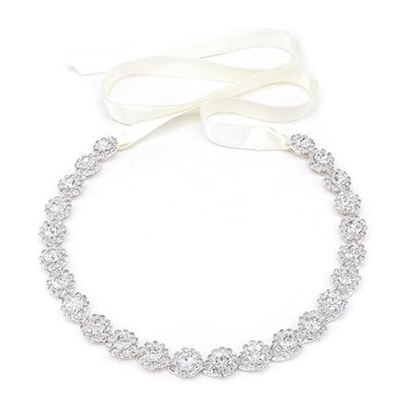 Crystal Wedding Headband Bridal Headpiece Rhinestone Bridal Hair Accessories - Picture 7 of 7